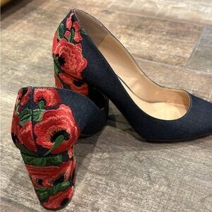 Jessica Simpson Jean embroidered heels